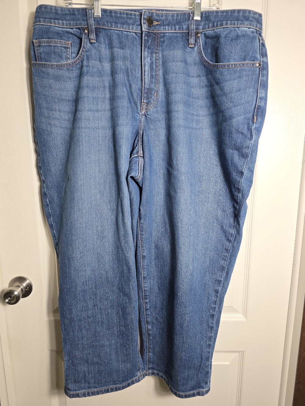 Womens Lane Bryant Mid Rise Boyfriend Capri Jeans Size 18 Blue